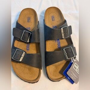 Birkenstock Arizona Soft Footbed. Oiled Leather Black. Unisex. EU 41